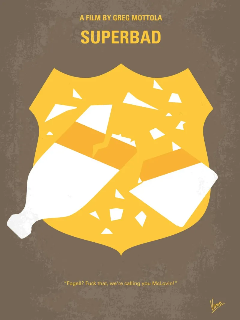 No315 My Superbad minimal movie poster carta hahnemühle da Chungkong