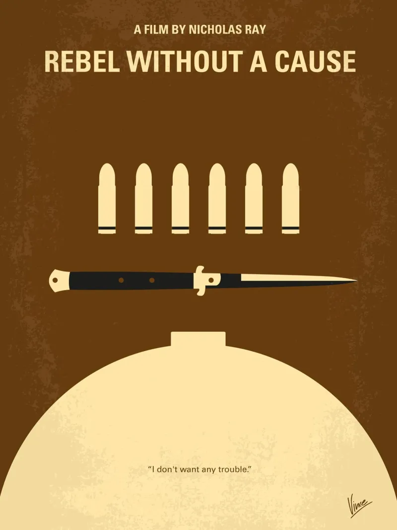 No318 My Rebel without a cause minimal movie poster plexiglass da Chungkong