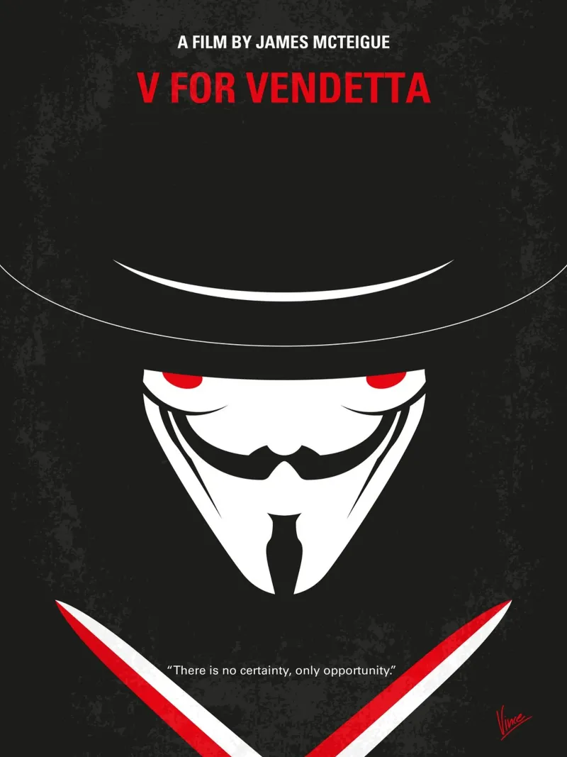 No319 My V for Vendetta minimal movie poster carta hahnemühle da Chungkong