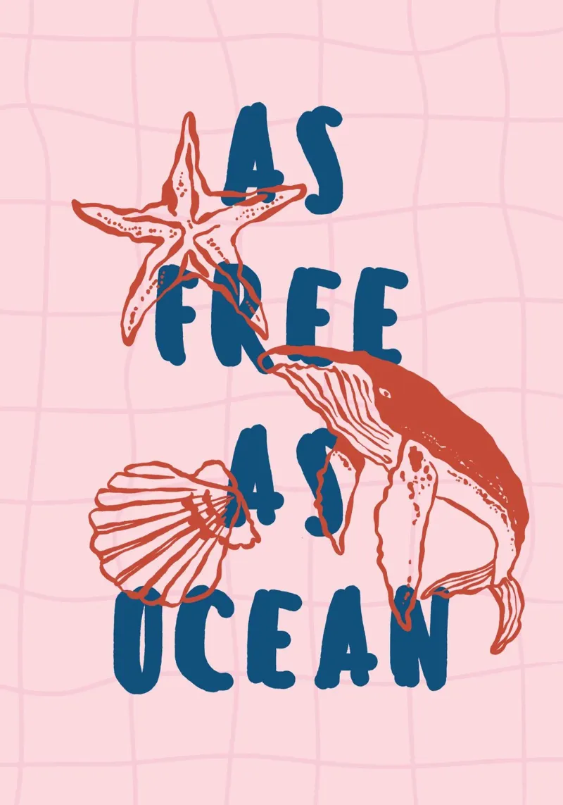 Boho Vacation 2 Free as Ocean pellicola backlit da Boho Print Collection
