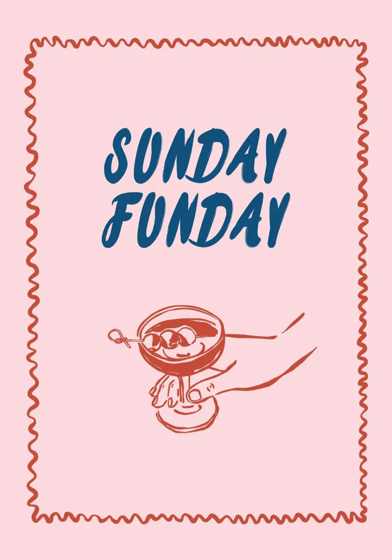 Boho Vacation 1 Sunday Funday poster da Boho Print Collection