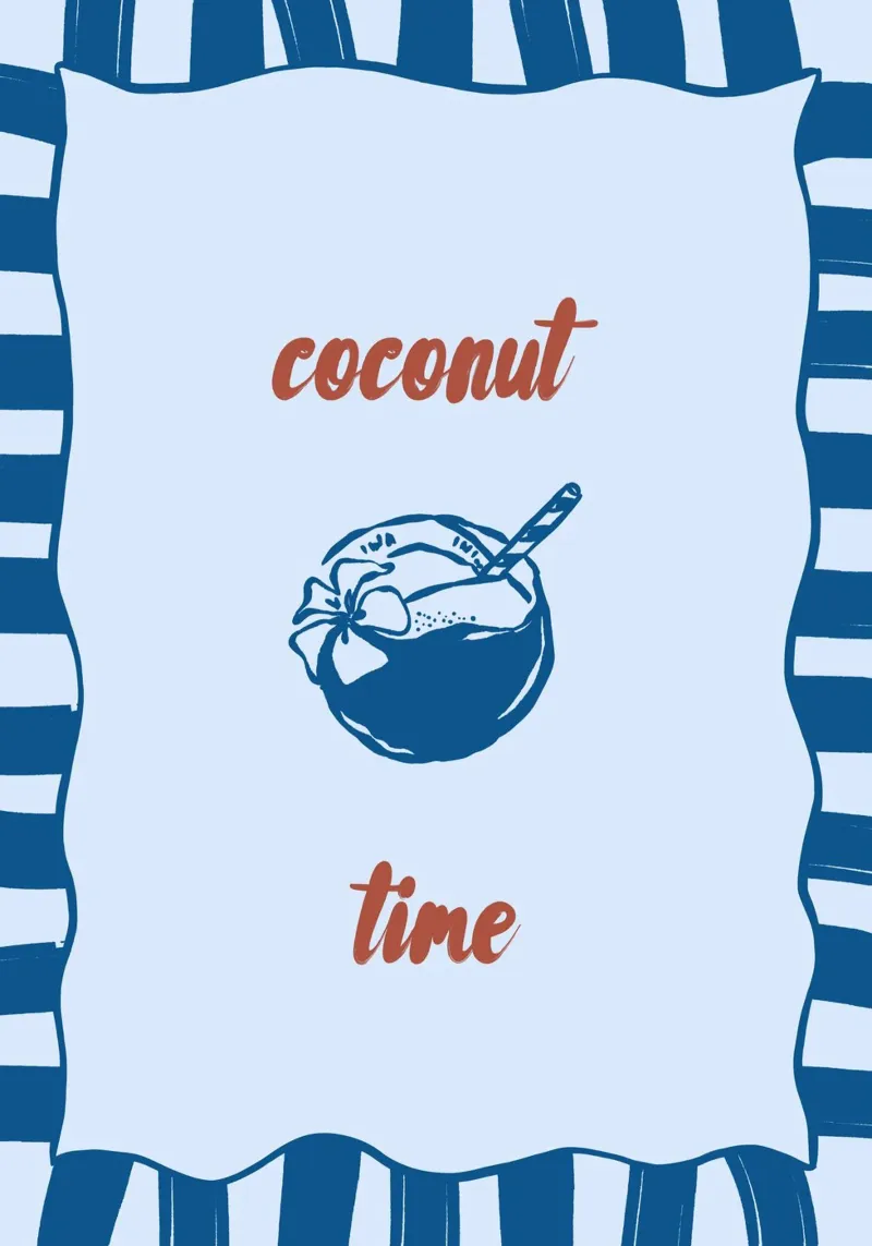 Boho Vacation 4 Coconut Time pellicola backlit da Boho Print Collection