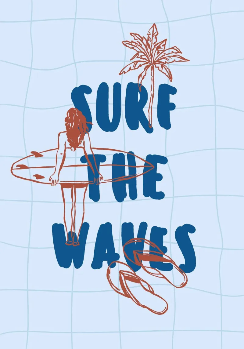 Boho Vacation 4 Surf The Waves pellicola backlit da Boho Print Collection
