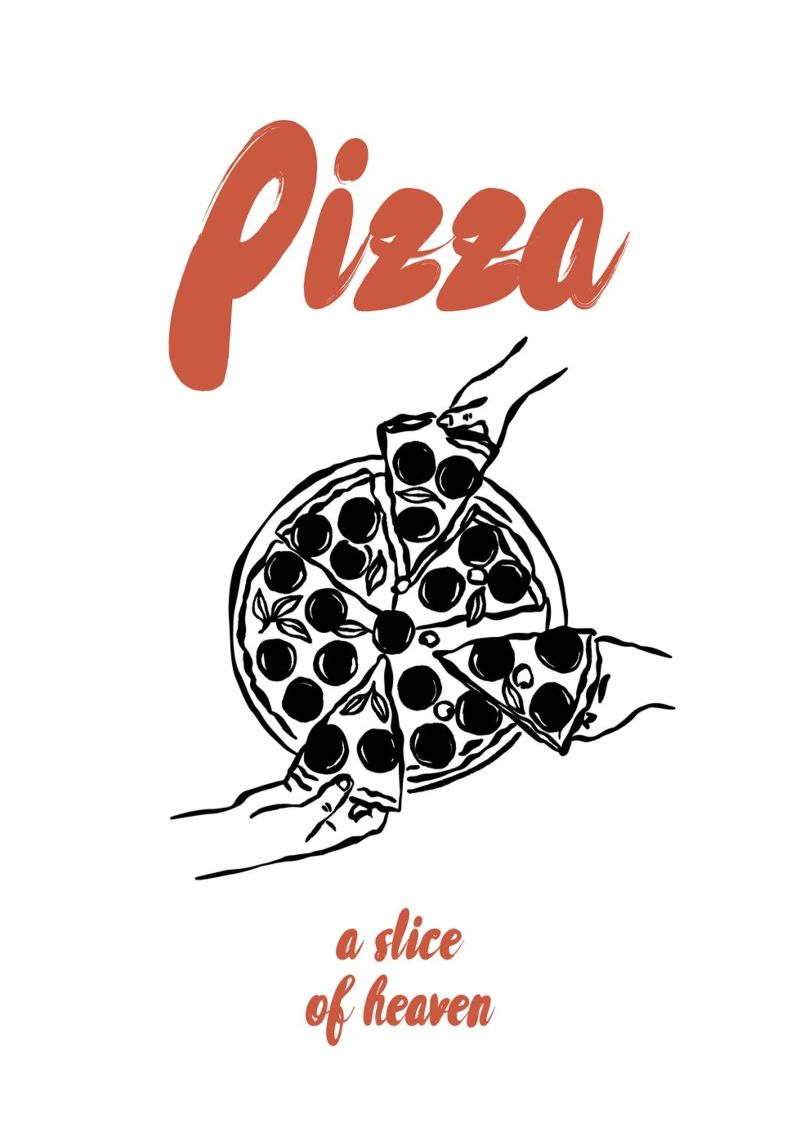 Boho Vacation 5 Pizza poster de Boho Print Collection