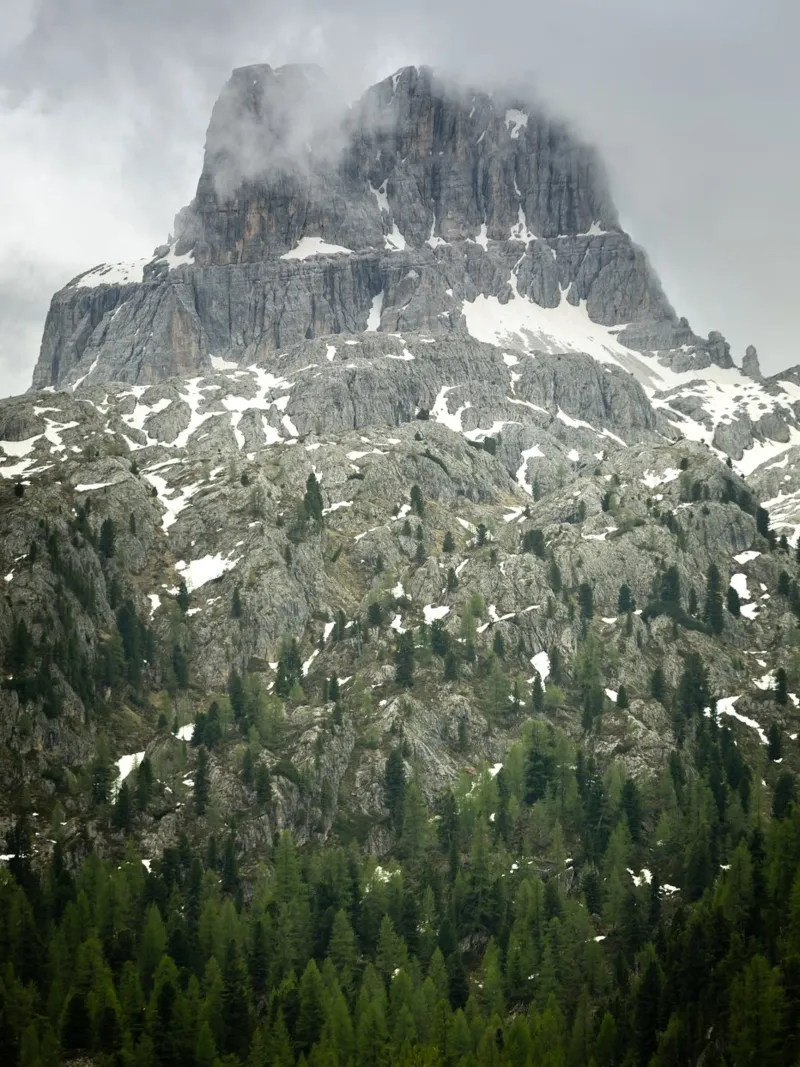 Grey mountain with trees hahnemühle by karijn_landscapes
