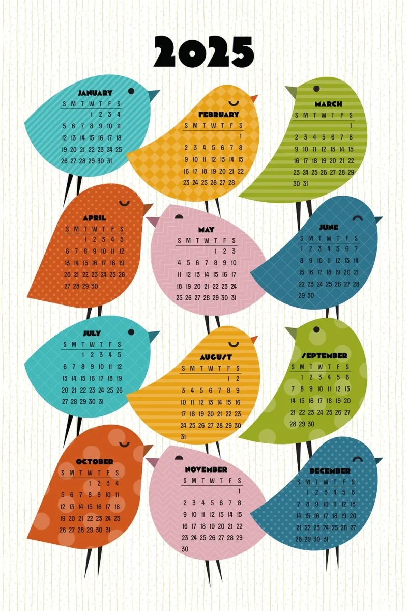 Kalender 2025 Just Bird - Englische Version Hahnemühle von 2fevrierArtStudio