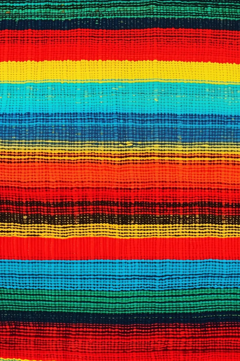 Motif textile arc-en-ciel dans le style de l'art du tissage indigène toile avec Caisse américaine de Autofocus