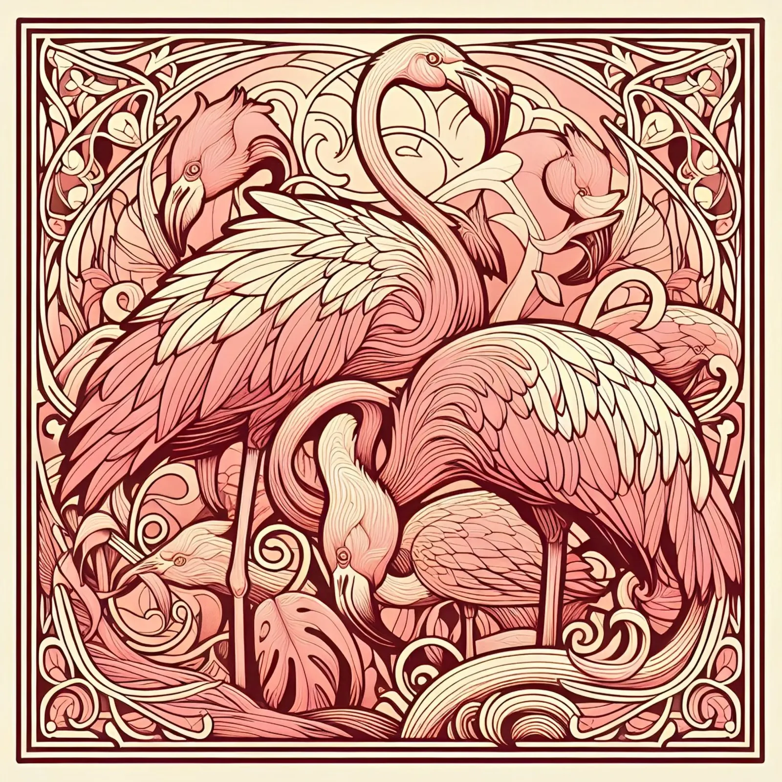 Flamingo Blush plexiglass da Art-Nouveau-Dsg