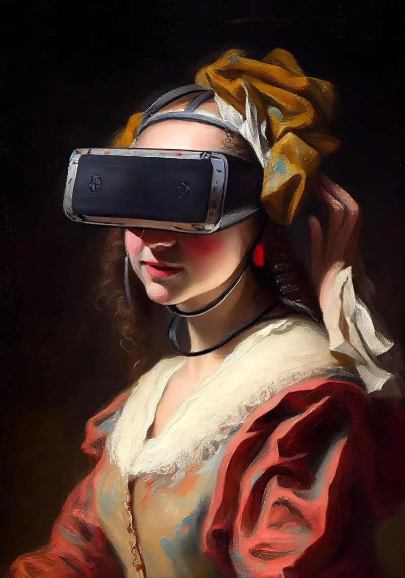 VR Experience poster con telaio in legno da Dikhotomy