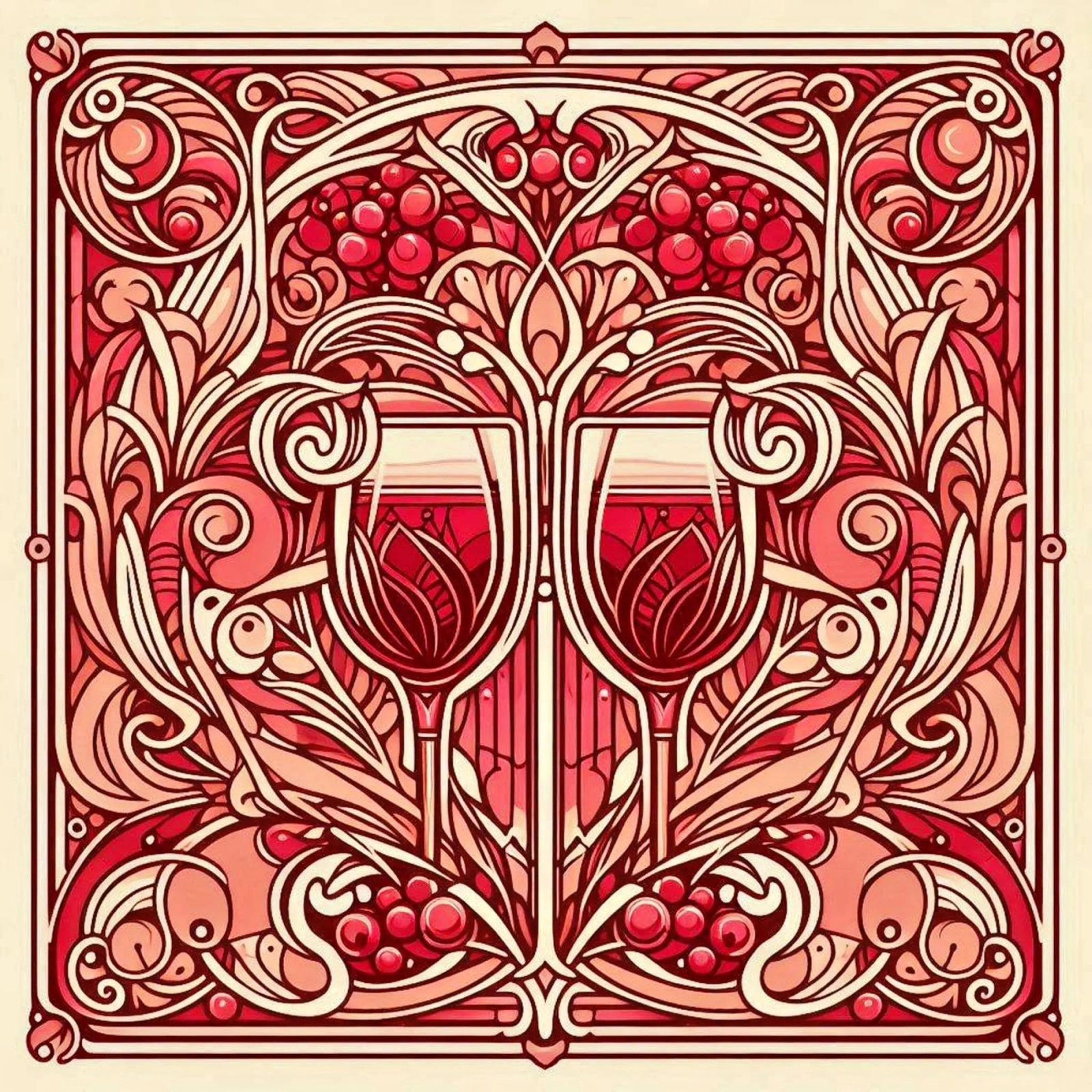 Wine o‘clock pellicola backlit da Art-Nouveau-Dsg