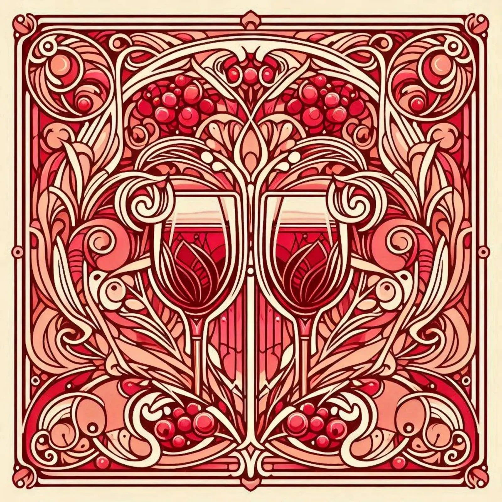Wine o‘clock pellicola backlit da Art-Nouveau-Dsg