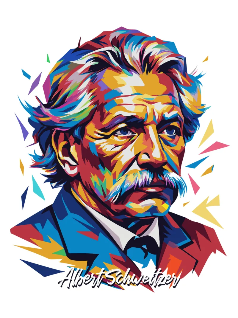 Albert Schweitzer WPAP Pop Art carta hahnemühle da vectorartnesia