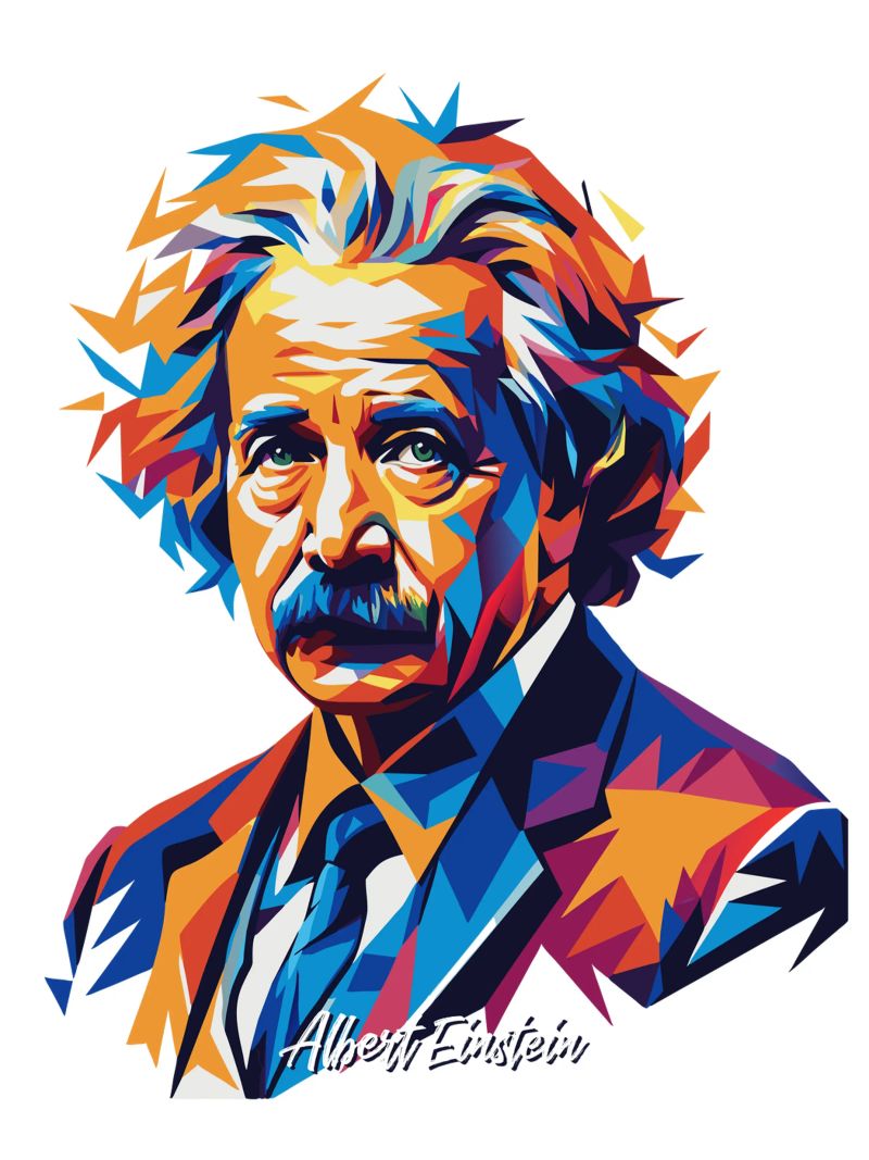 Albert Einstein in WPAP Pop Art poster da vectorartnesia