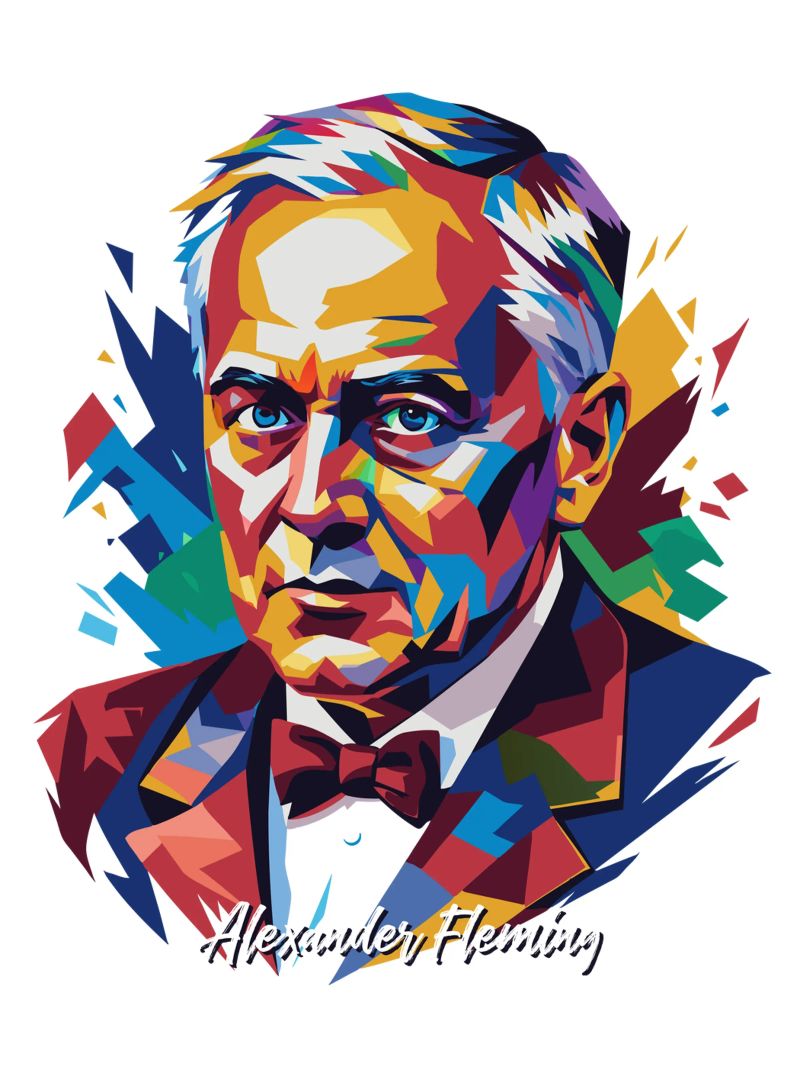 Alexander Fleming WPAP Pop Art poster da vectorartnesia
