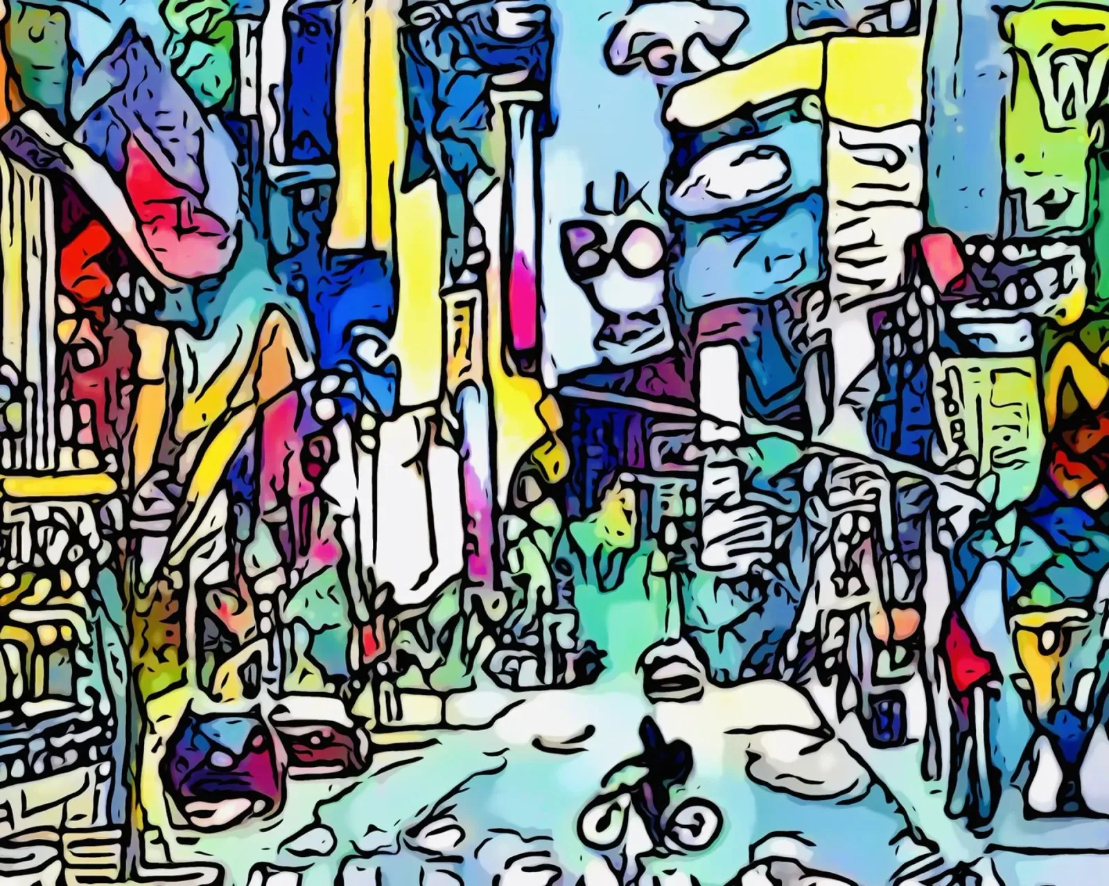 Big Apple, Motiv 10 canvas met Baklijst van ZAMART - PopArt