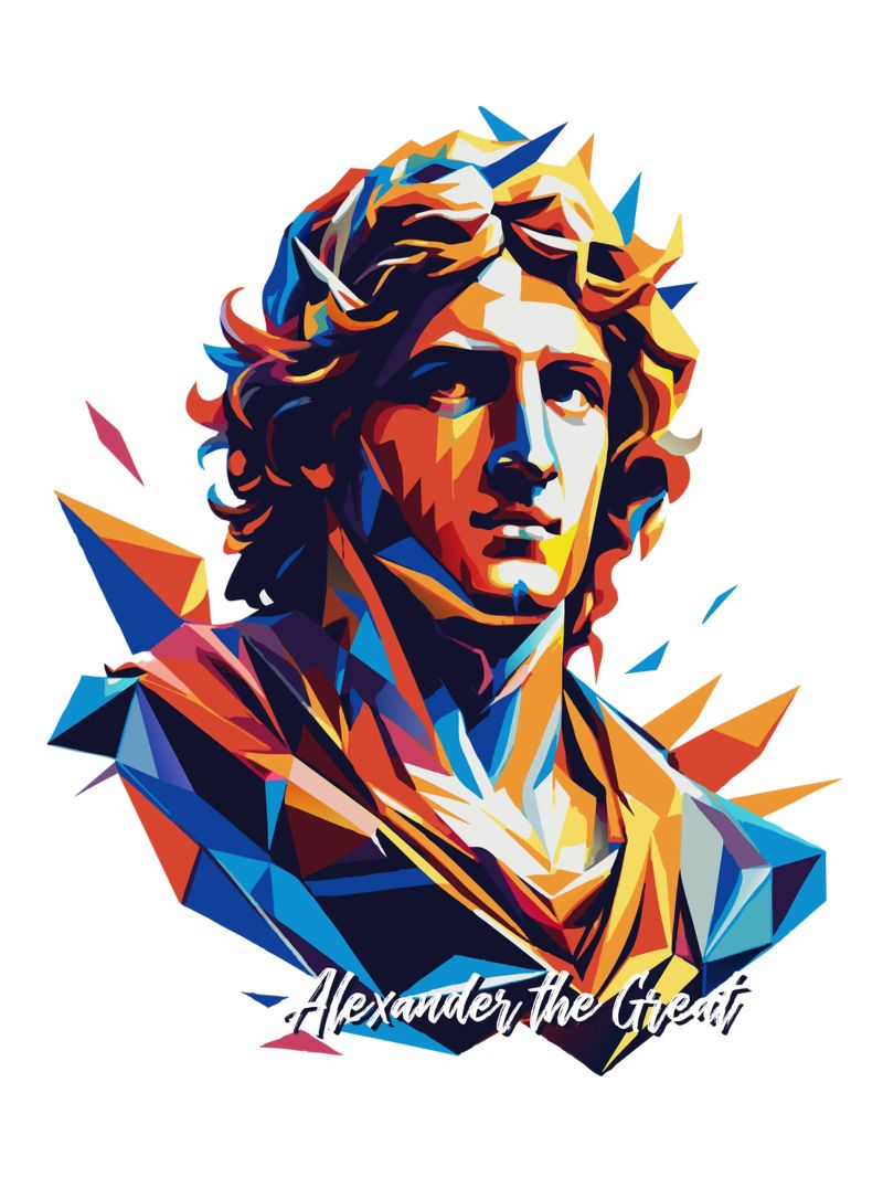 Alexander the Great in WPAP Pop Art pellicola backlit da vectorartnesia