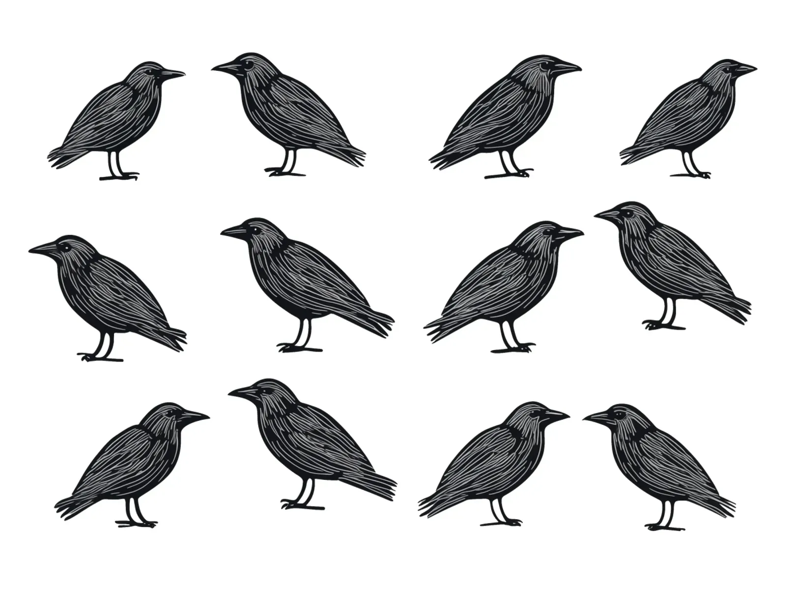 Design minimalista di uccelli in bianco e nero carta hahnemühle da Autofocus