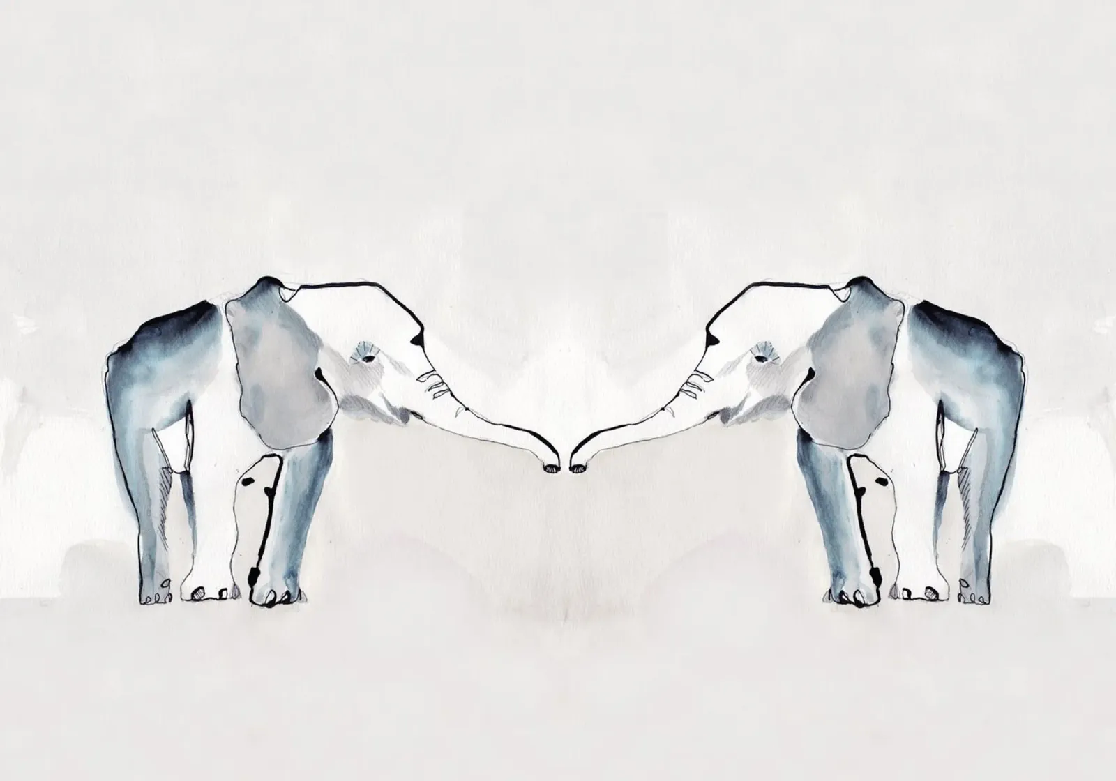 Gemelli elefanti plexiglass da Petit Boom Prints