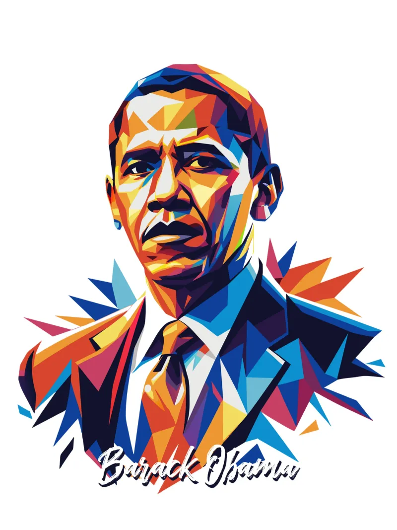 Barack Obama WPAP Pop Art pellicola backlit da vectorartnesia