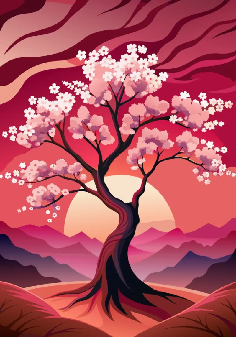 Sakura Sunset pellicola backlit da Artistic-shop