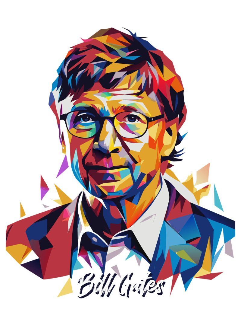Bill Gates In WPAP Pop ARt pellicola backlit da vectorartnesia