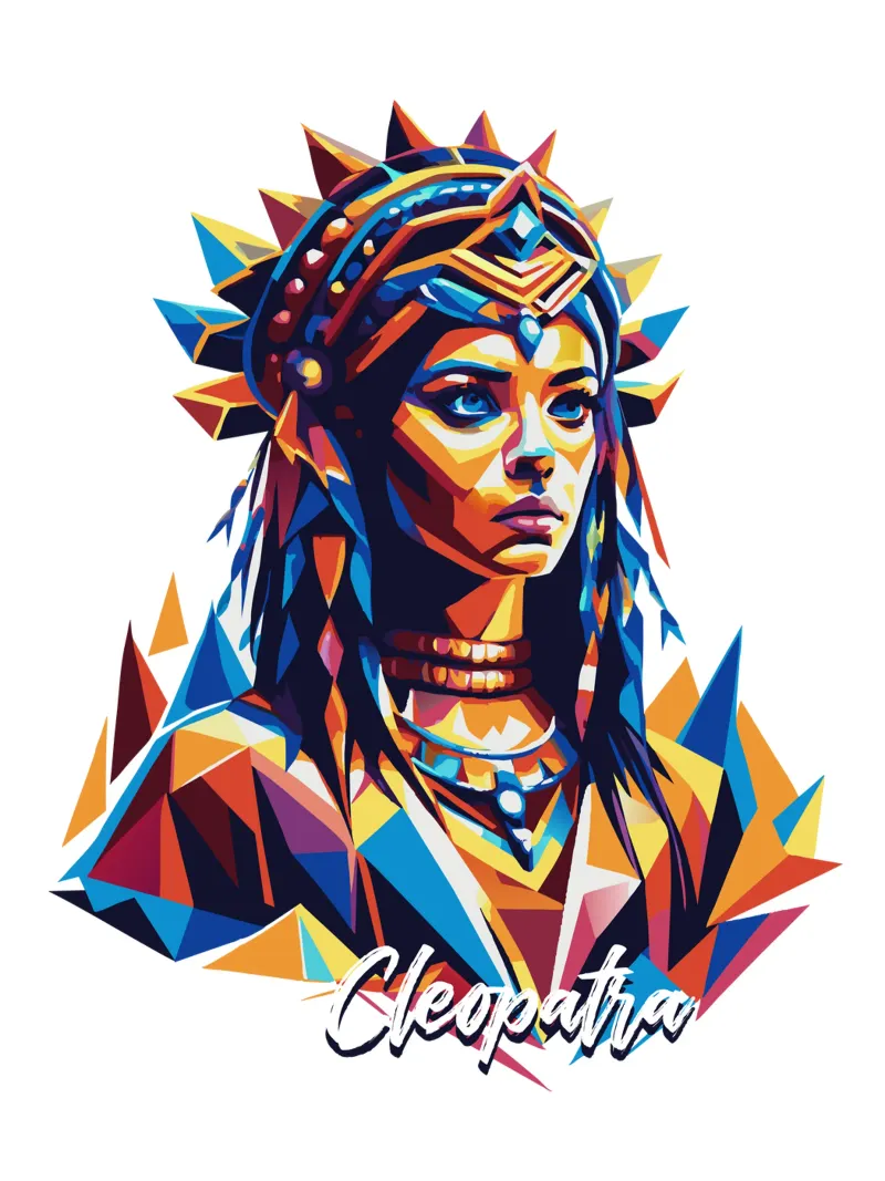 Cleopatra in WPAP Pop Art alluminio dibond da vectorartnesia