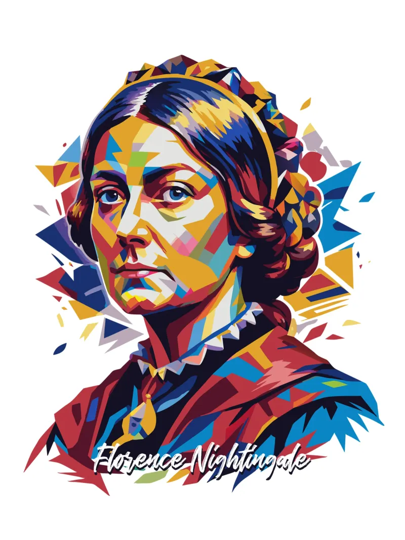 Florence Nightingale in WPAP Pop Art pellicola backlit da vectorartnesia