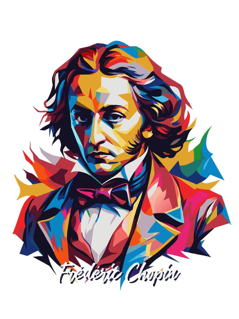 Frederic Chopin In WPAP POP ART pellicola backlit da vectorartnesia