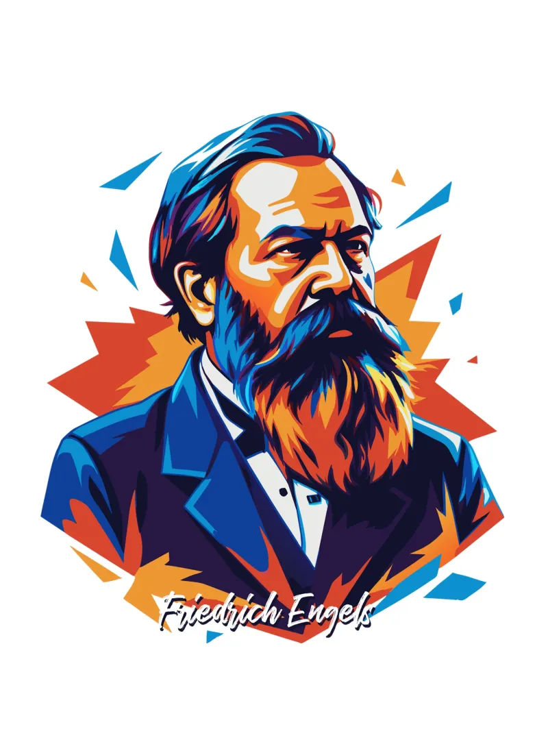 Friedrich Engels in WPAP POP ART poster da vectorartnesia