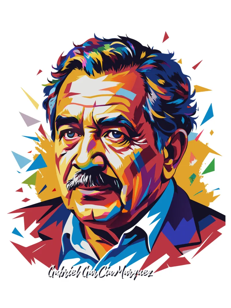 Gabriel García Márquez in WPAP Pop Art carta hahnemühle da vectorartnesia