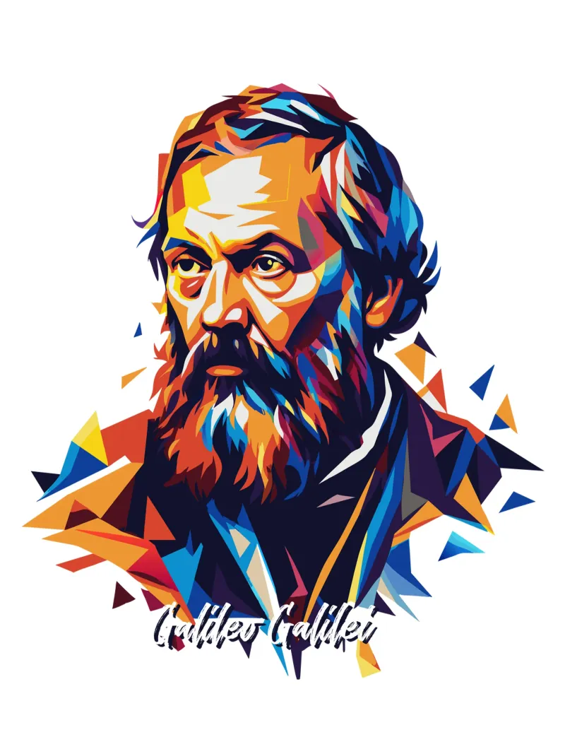 Galileo Galilei in WPAP Pop ARt pellicola backlit da vectorartnesia