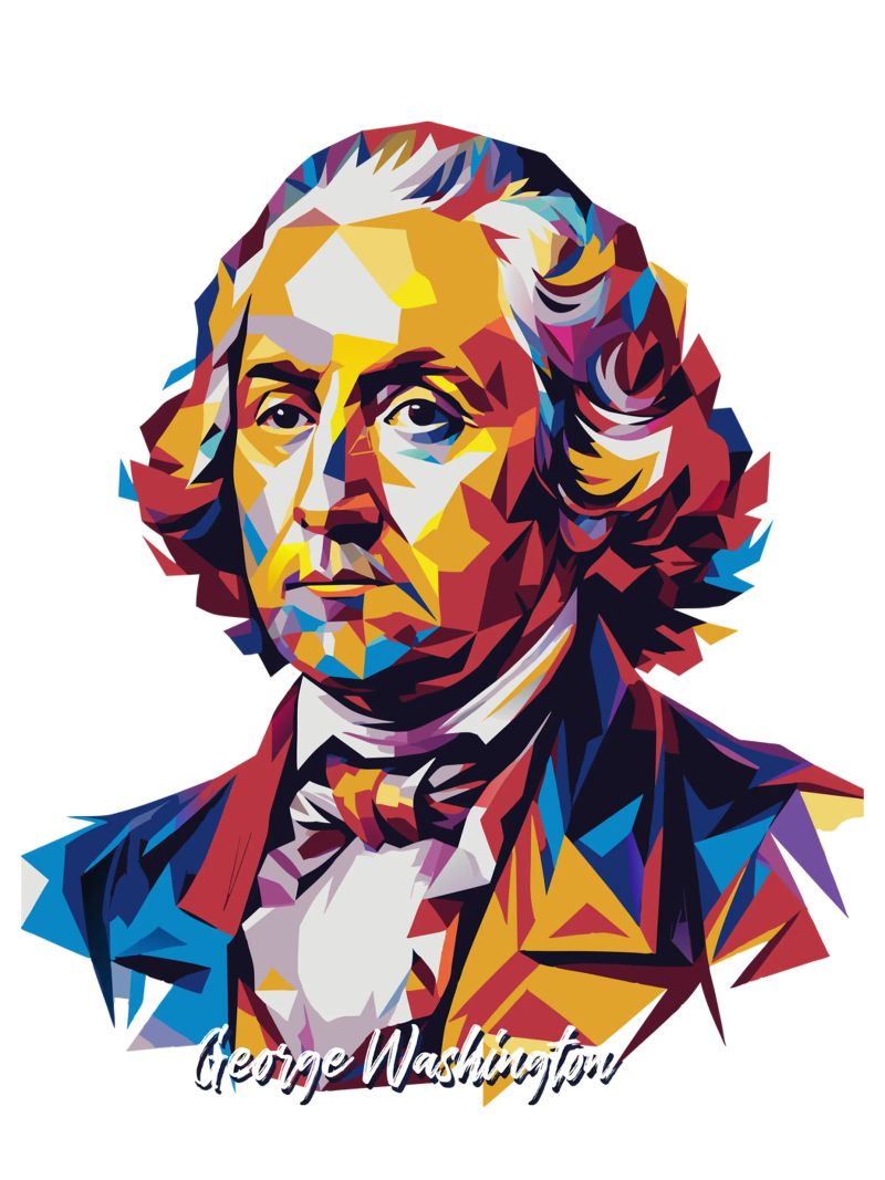 George Washington in WPAP Pop Art pellicola backlit da vectorartnesia