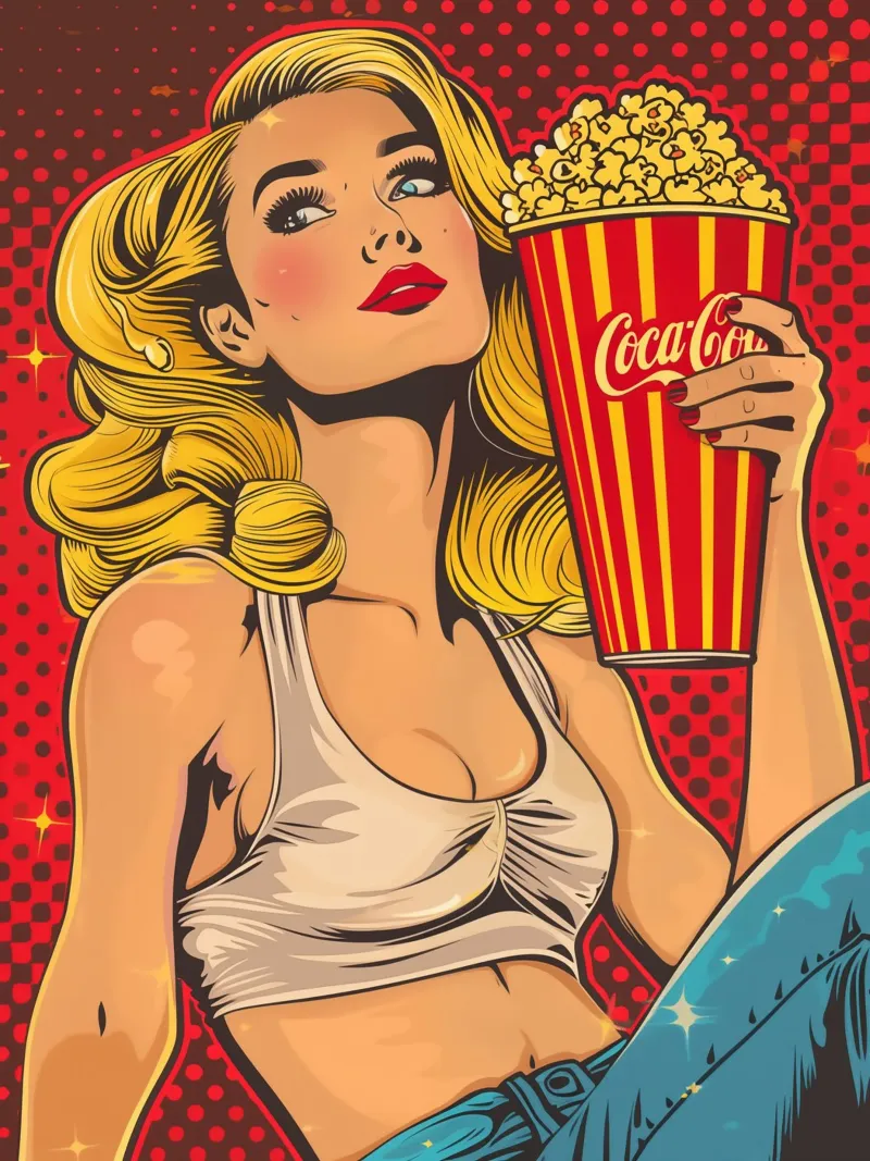 Kino Pop Corn Cómic Pop Art lámina retroiluminada de Autofocus