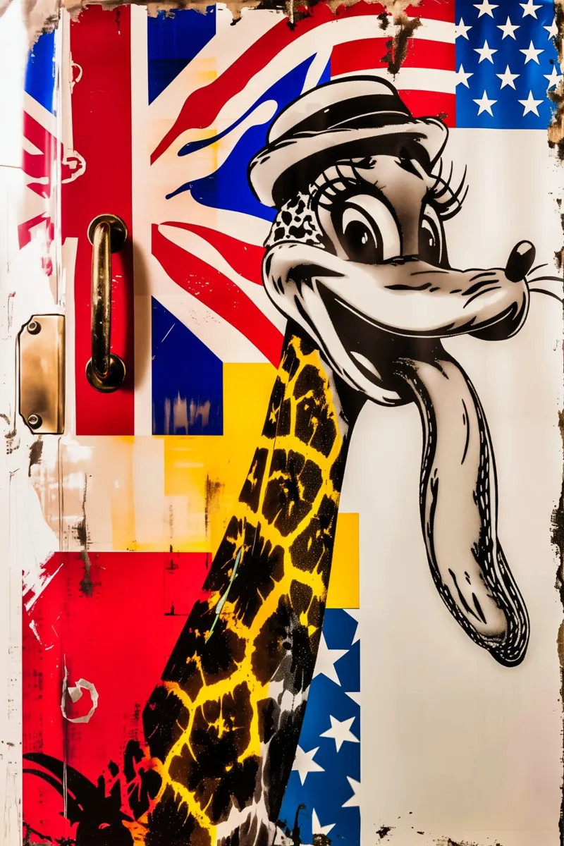 Brutale Pop Art Chaos Graffiti canvas met Baklijst van Autofocus