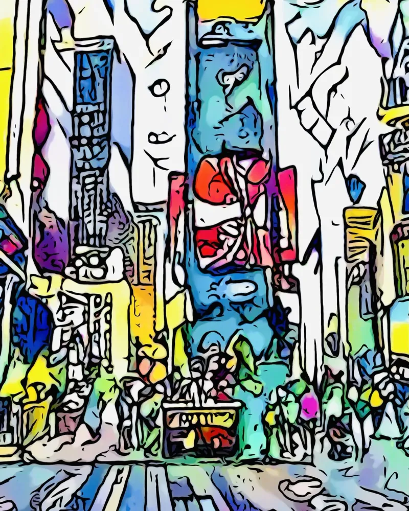 Big Apple, Motiv 5 canvas met Baklijst van ZAMART - PopArt
