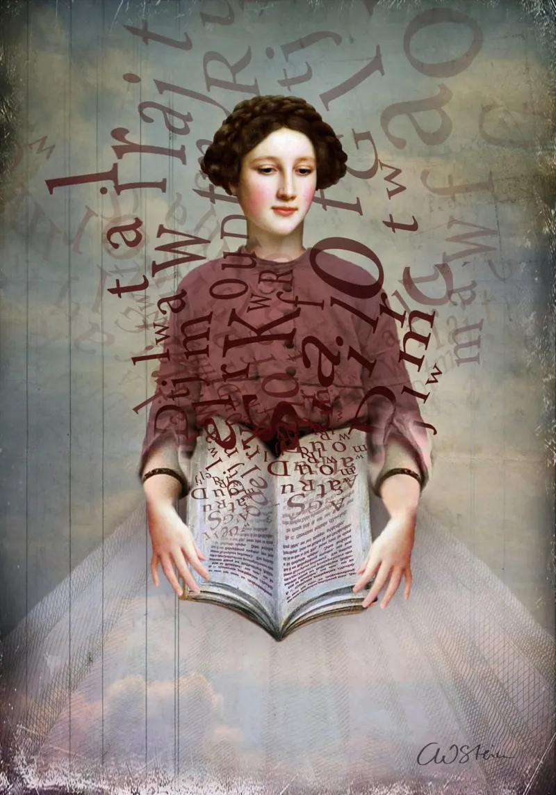 The Story Book poster con telaio in alluminio da Catrin Welz-Stein