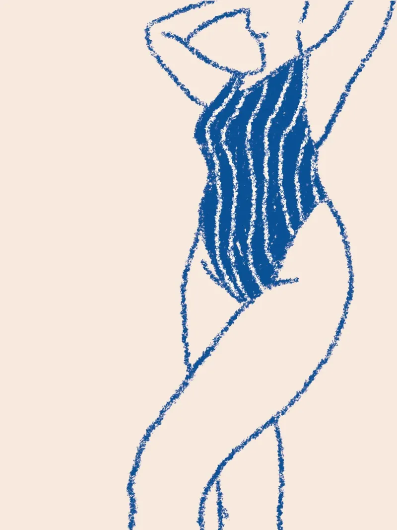Femme Bleu canvas met Baklijst van Candid Chroma