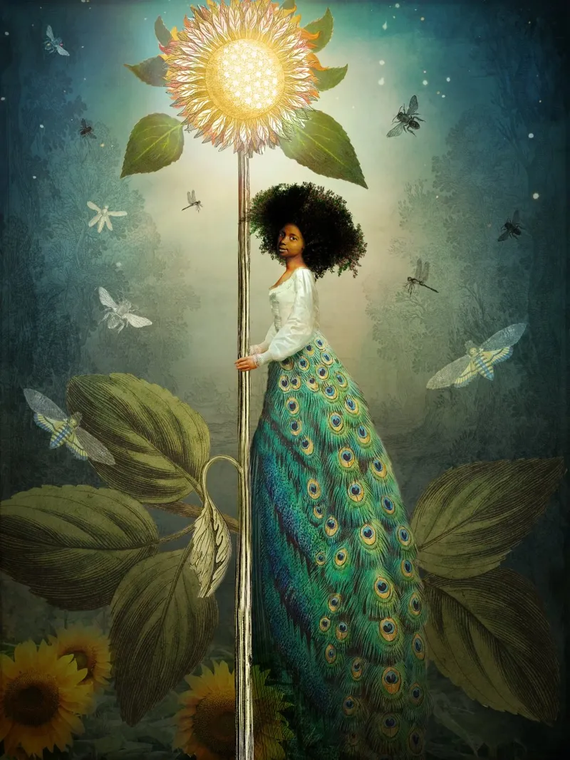 Queen of Wands poster con telaio in alluminio da Catrin Welz-Stein