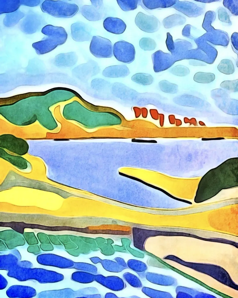 Paesaggio sul lago poster con telaio in plastica da ZAMART
