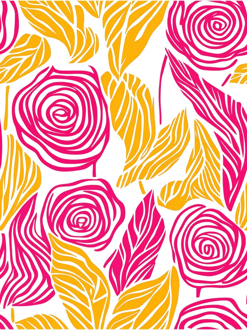Modello astratto di rosa autunnale poster con telaio in alluminio da Autofocus