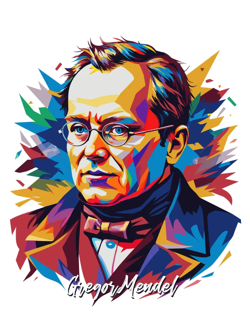 Gregor Mendel in WPAP Pop Art pellicola backlit da vectorartnesia