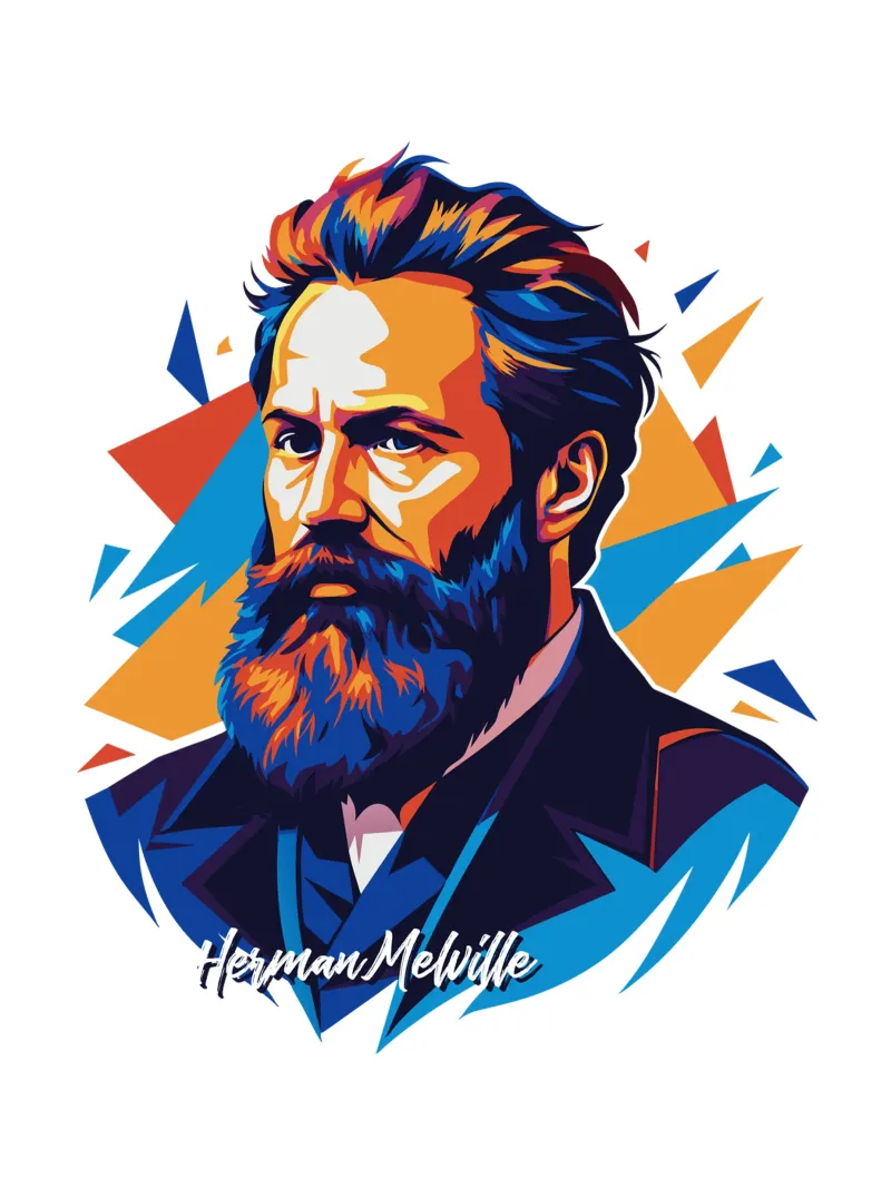 Herman Melville in WPAP Pop Art carta hahnemühle da vectorartnesia