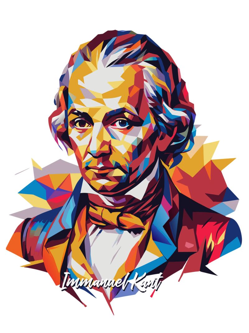Immanuel Kant in WPAP Pop Art pellicola backlit da vectorartnesia