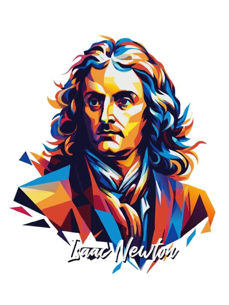 Isaac Newton in WPAP Pop Art poster da vectorartnesia