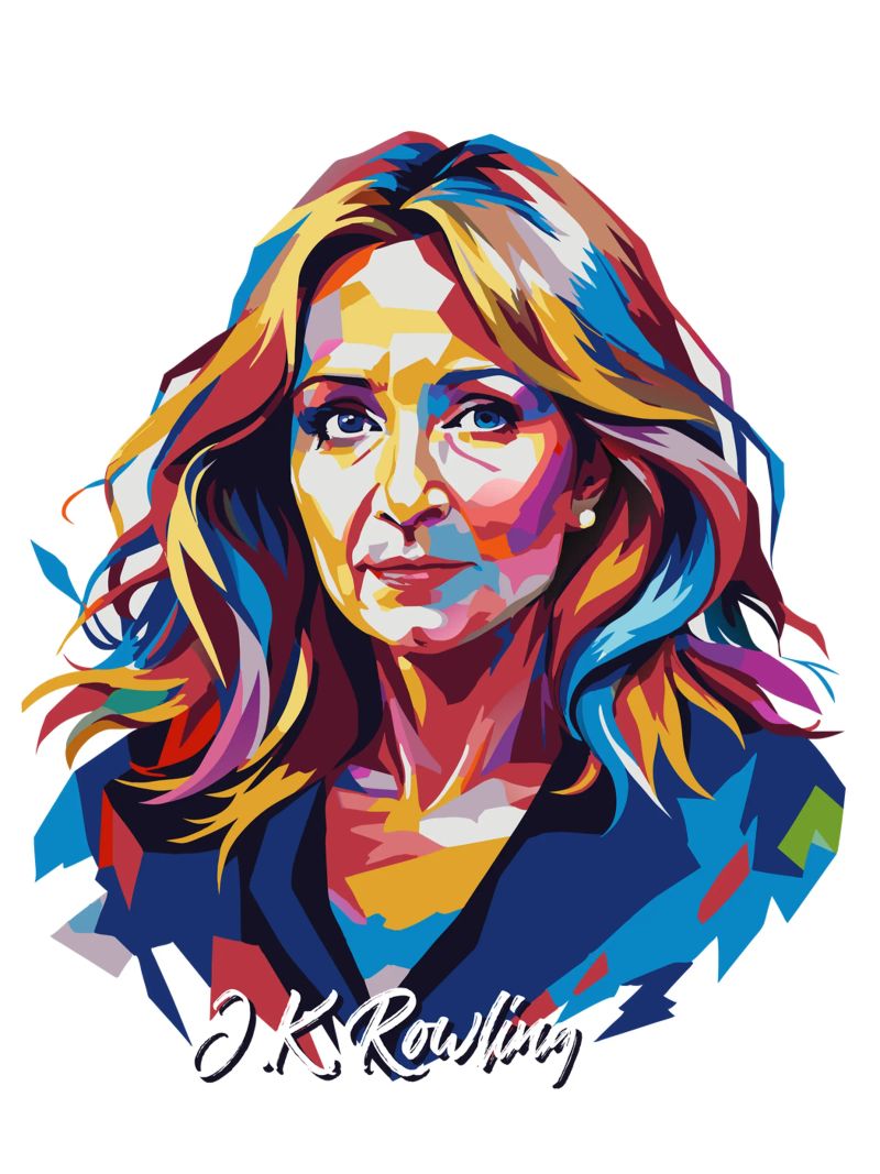 J.K. Rowling in WPAP Pop Art poster da vectorartnesia