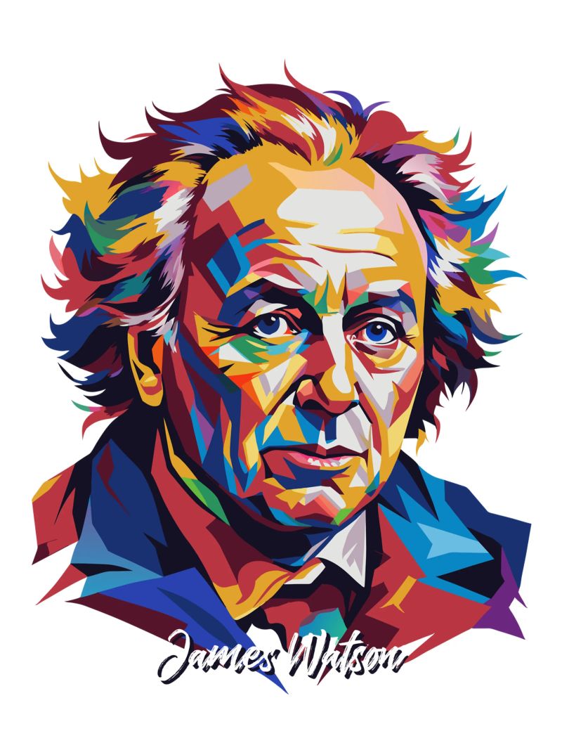 James Watson in WPAP Pop Art pellicola backlit da vectorartnesia