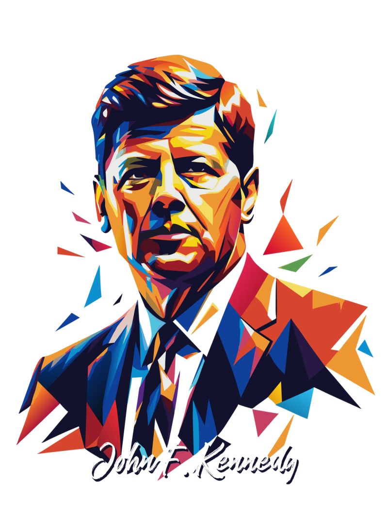 John F. Kennedy WPAP Pop Art carta hahnemühle da vectorartnesia