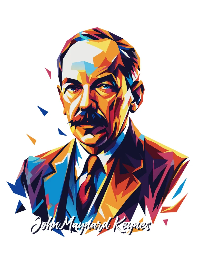 John Maynard Keynes WPAP Pop Art carta hahnemühle da vectorartnesia