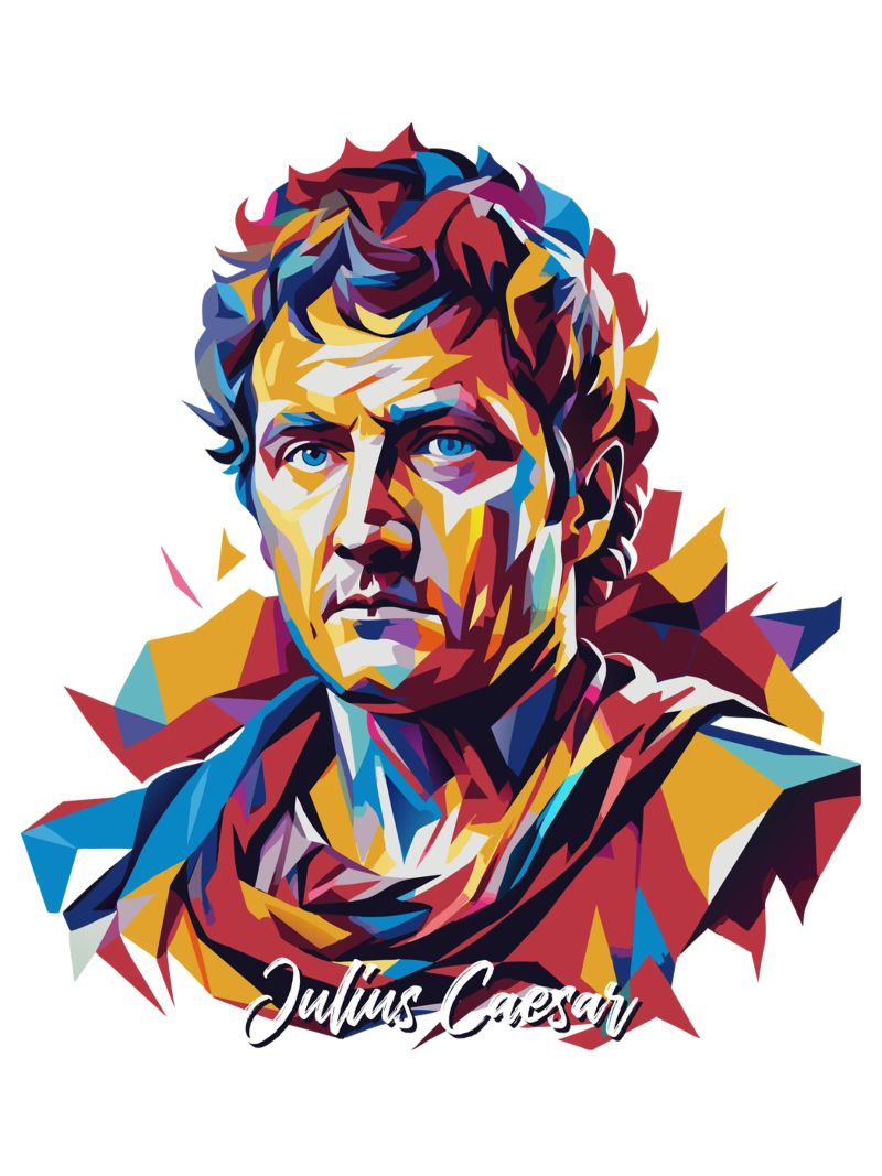 Julius Caesar WPAP Pop Art pellicola backlit da vectorartnesia