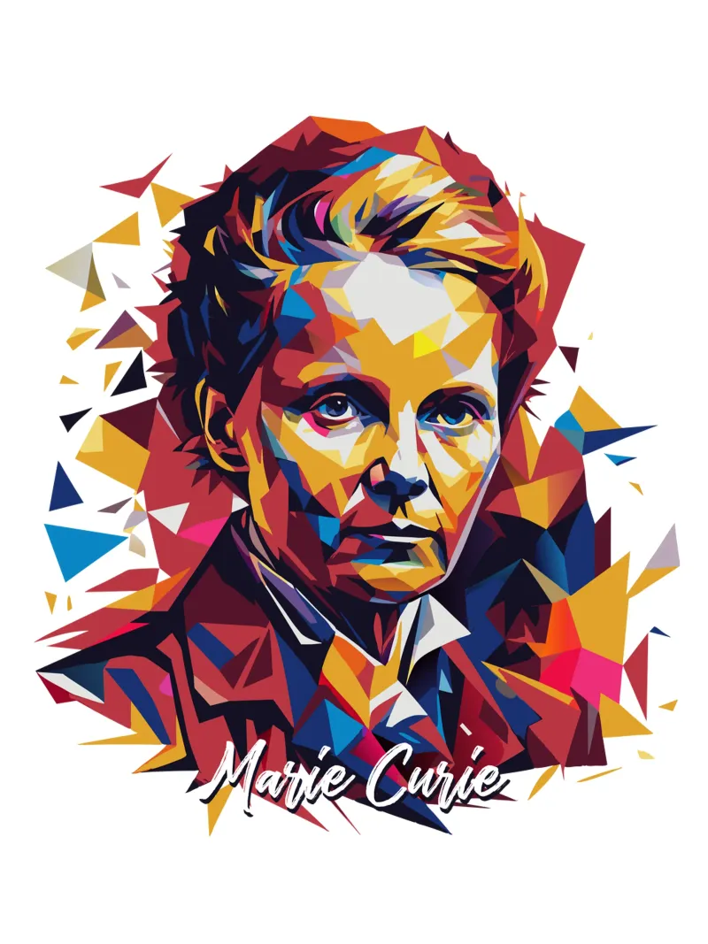 Marie Curie WPAP Pop Art pellicola backlit da vectorartnesia